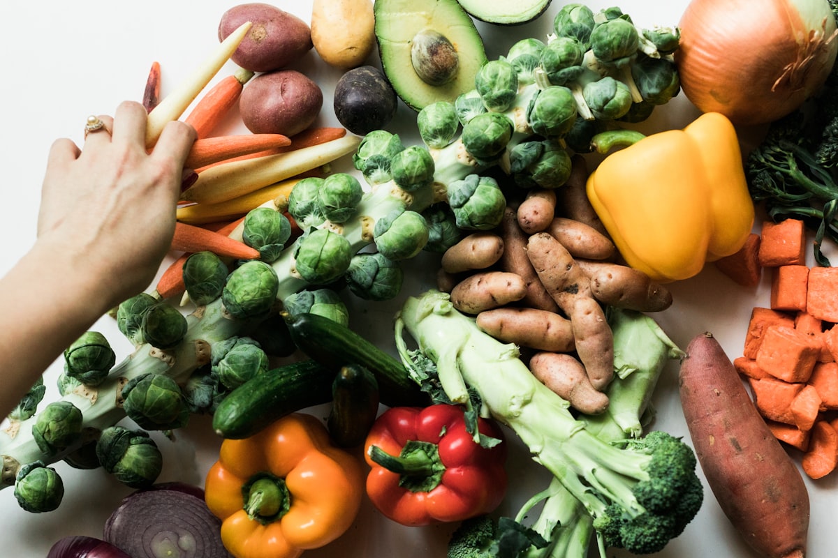 Fresh organic ingredients and healthy meal preparation